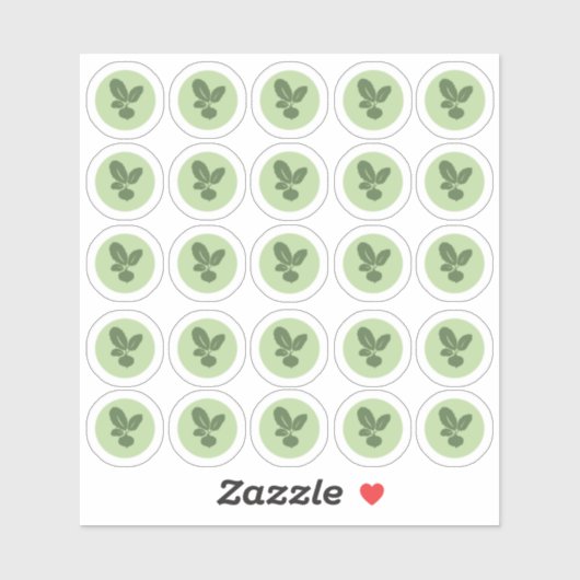 Maaltijdkeuze 2-kleuren vegetarische Sticker (Vel)