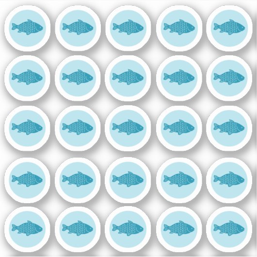 Maaltijdkeuze 2-kleuren vis Sticker (Voorkant)