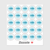 Maaltijdkeuze 2-kleuren vis Sticker (Vel)