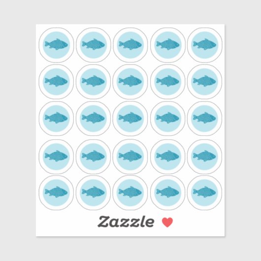 Maaltijdkeuze 2-kleuren vis Sticker (Vel)