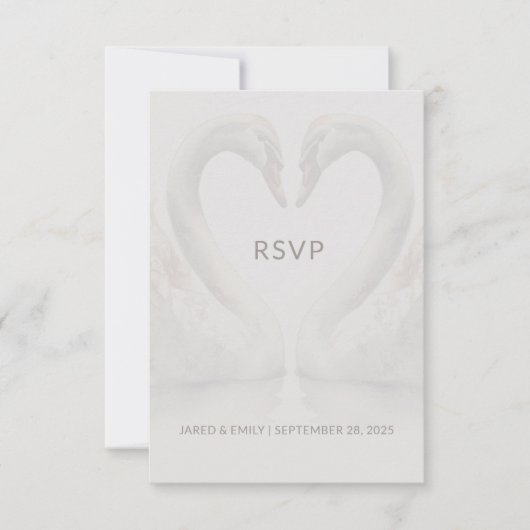Maaltijdkeuze bruiloft RSVP Kaart Zwaan (Voorkant)