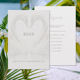 Maaltijdkeuze bruiloft RSVP Kaart Zwaan