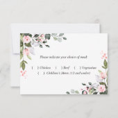 MAALTIJDKEUZE Elegante Eucalyptus Roze Rozen Bruil RSVP Kaartje (Achterkant)