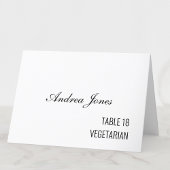 Maaltijdkeuze Gastnaam Black Script Place Card Kaart