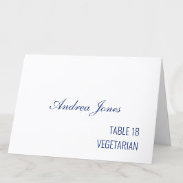 Maaltijdkeuze Gastnaam Dark Blue Place Card Kaart