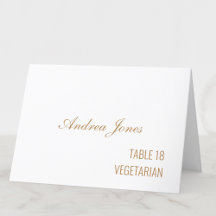 Maaltijdkeuze Gastnaam Golden Beige Place Card