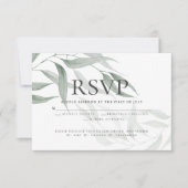 Maaltijdkeuze RSVP | Stoffige groene Waterverf bla Kaart (Voorkant)