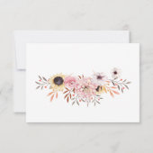 Maaltijdkeuze Zonnebloemen Bruiloft RSVP Reactie K Kaartje (Achterkant)