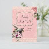 maaltijdopties Alice in Wonderland Wedding RSVP Ka (Staand voorkant)