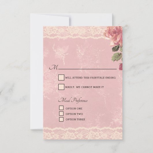 maaltijdopties Alice in Wonderland Wedding RSVP Ka (Achterkant)