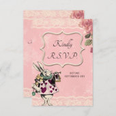 maaltijdopties Alice in Wonderland Wedding RSVP Ka (Voorkant / Achterkant)