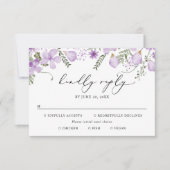 maaltijdopties Waterverf Floral bruiloft RSVP Kaartje (Voorkant)