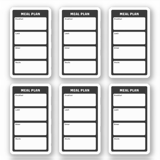 maaltijdplan sticker (Voorkant)