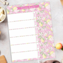 Maaltijdplanner & boodschappenlijst Pink Lemonade 