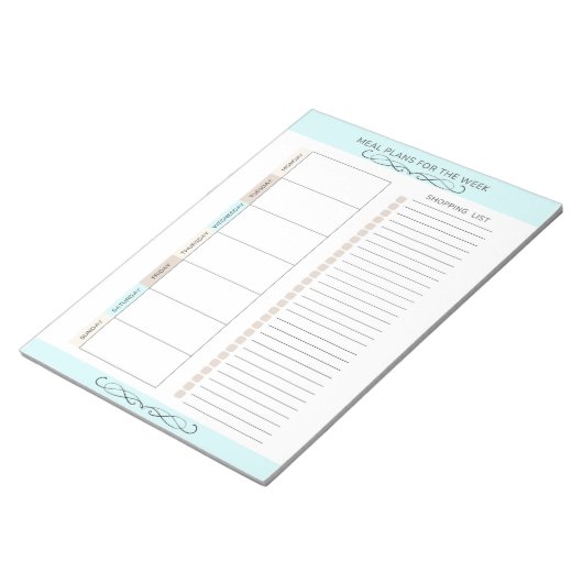 Maaltijdplanner Wekelijkse lichtkleuren Notitieblok (Schuin)