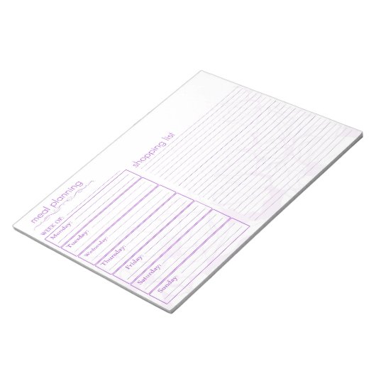 maaltijdplanning notitieblok (Schuin)