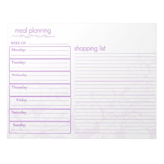 maaltijdplanning notitieblok (Voorkant)