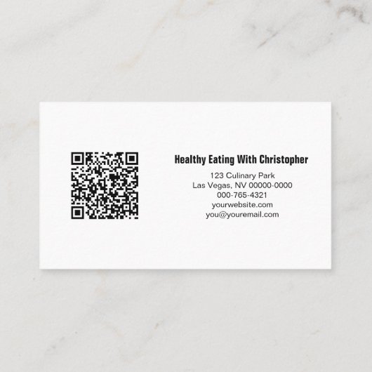 maaltijdtabel Persoonlijke Chef Aangepaste foto in Visitekaartje (Achterkant)