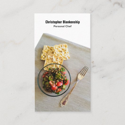 maaltijdtabel Persoonlijke Chef Aangepaste foto in Visitekaartje (Voorkant)