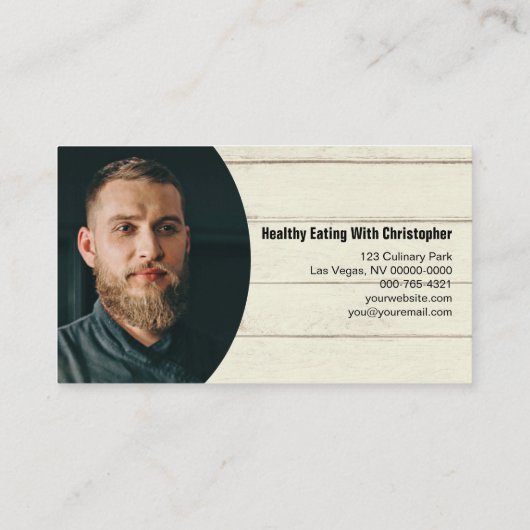 maaltijdtabel Persoonlijke Chef Aangepaste foto in Visitekaartje (Achterkant)