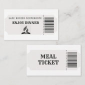 Maaltijdtickets diner notitiekaartje (Voorkant / Achterkant)