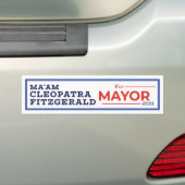 Ma'am Cleopatra Fitzgerald voor NYC Mayor 2021 Bumpersticker (Op auto)