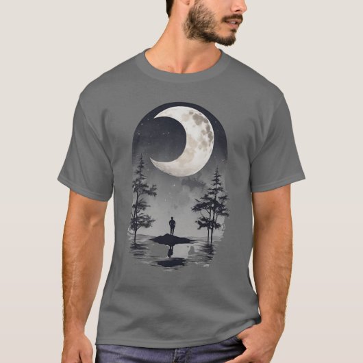 Maan 8 licht, maanstraal, satelliet, hemels t-shirt (Voorkant)