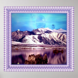 Maan achter bergen poster