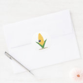 Maan Alien – Grappig Boerderij Voedsel Karakter Ronde Sticker (Envelop)
