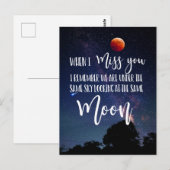 maan als ik je lange afstand familie mis briefkaart (Voorkant / Achterkant)