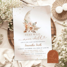 Maan Beige Boho Bloem Meisje Baby Shower