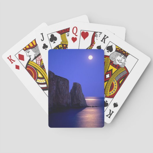 Maan bij schemering | Perce Rock Gaspe Coast Quebe Pokerkaarten (Achterkant)