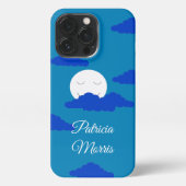 Maan bij vroege schemering: blauw iPhone hoesje (Achterkant)