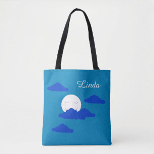 Maan bij vroege schemering: Blauw  Tote Bag