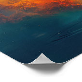 Maan bij zonsondergang poster (Hoek)