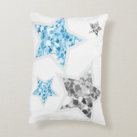 Maan, blauwe olifant meisje Aangepaste naam Kussen (Achterkant (Verticaal))