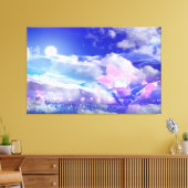 Maan Bloem Canvas Afdruk (Insitu (Woonkamer))