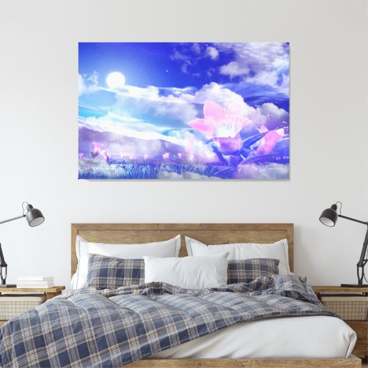 Maan Bloem Canvas Afdruk (Insitu (Slaapkamer))