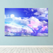 Maan Bloem Canvas Afdruk (Insitu (Houten vloer))