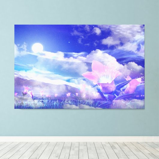 Maan Bloem Canvas Afdruk (Insitu (Houten vloer))