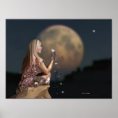 Maan Bloem Poster (Voorkant)