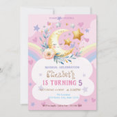 Maan Bloem Regenboog Sterren Hartjes Verjaardag Kaart (Voorkant)