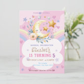 Maan Bloem Regenboog Sterren Hartjes Verjaardag Kaart (Staand voorkant)