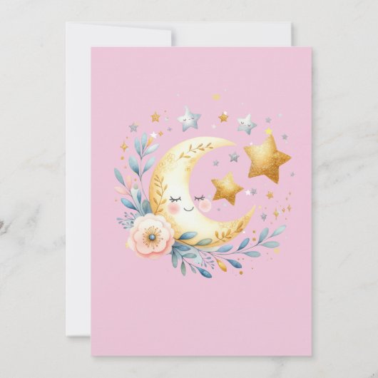 Maan Bloem Regenboog Sterren Hartjes Verjaardag Kaart (Achterkant)