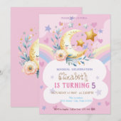 Maan Bloem Regenboog Sterren Hartjes Verjaardag Kaart (Voorkant / Achterkant)