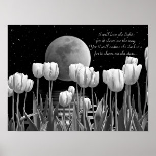 Maan Bloemen Poster