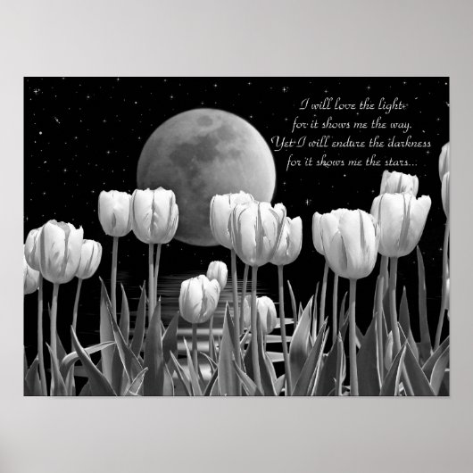 Maan Bloemen Poster (Voorkant)