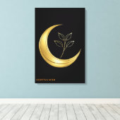 Maan Botanische Sereniteit Fijne Kunst Canvas Afdruk (Insitu (Houten vloer))