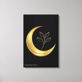 Maan Botanische Sereniteit Fijne Kunst Canvas Afdruk