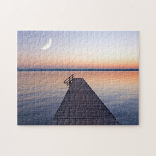 Maan boven Buscharner voetgangersbrug   Starnbergm Legpuzzel